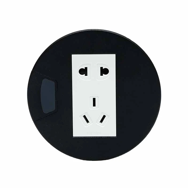 Konferans tab pouvwa Grommet Socket ak USB