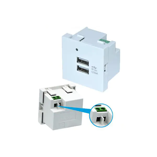 TypeA + A Usb Charger Socket Modil ak limyè ki ap dirije 2.1A